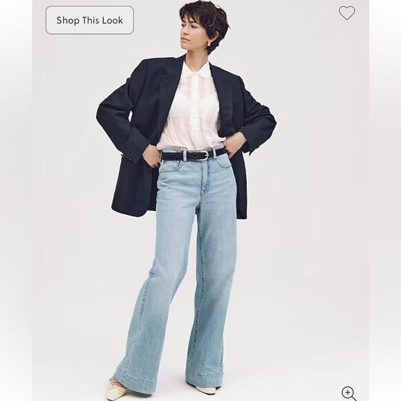 NWT J CREW PETITE New high-rise denim trouser jean in Synniva “light” Wash - Picture 7 of 10